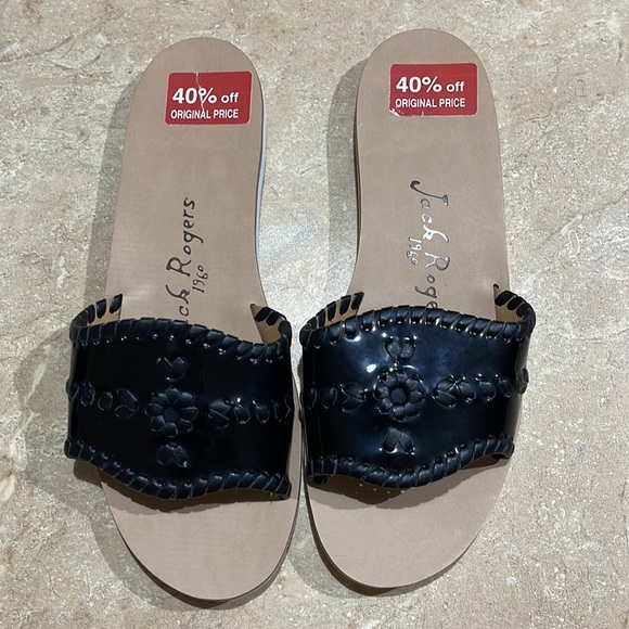 EUC Jack Rogers Black Slide Sandals - Picture 2 of 10